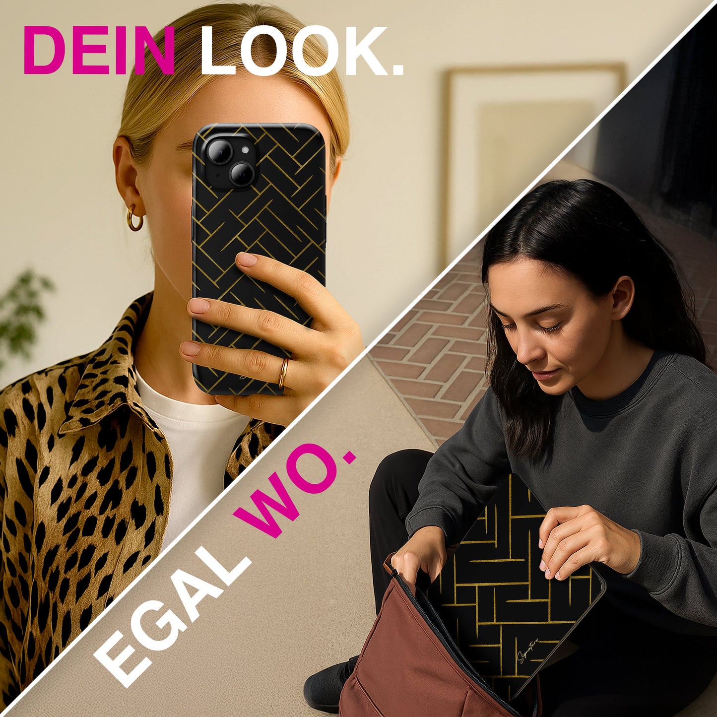 Noir iPhone 15 Pro Hülle - Schimmerndes Berliner Lichtdesign - Stoßfest Passgenau Dünn