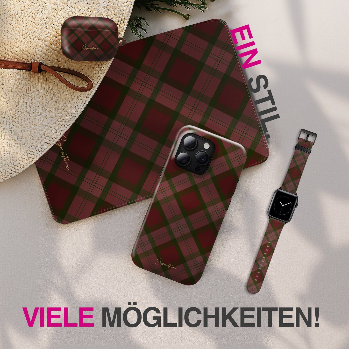 NALIA Signature Oxford Armband - Größe 38-41mm Und 42mm Kompatibel Apple Watch Serie 10