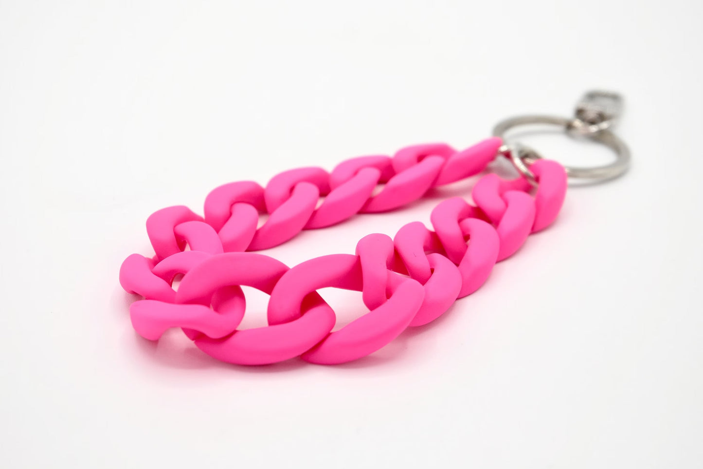 Schlüsselanhänger mit Karabiner "RUBBER EDITION" Neon-Pink