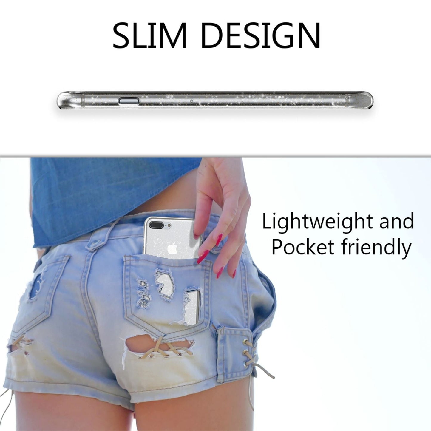 NALIA Iphone 8 Plus Glitzer Hülle - Silikon Luxuriöse Glitzeroptik Passgenau 5,5 Zoll