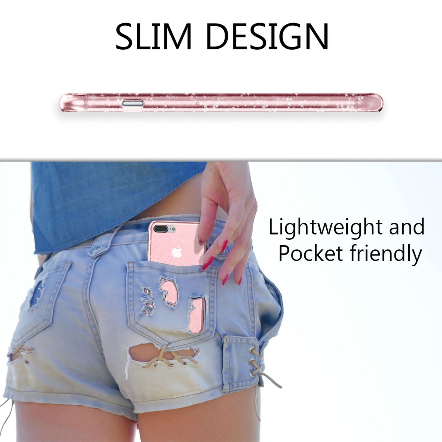 NALIA Iphone 8 Plus Glitzer Hülle - Silikon Luxuriöse Glitzeroptik Passgenau 5,5 Zoll