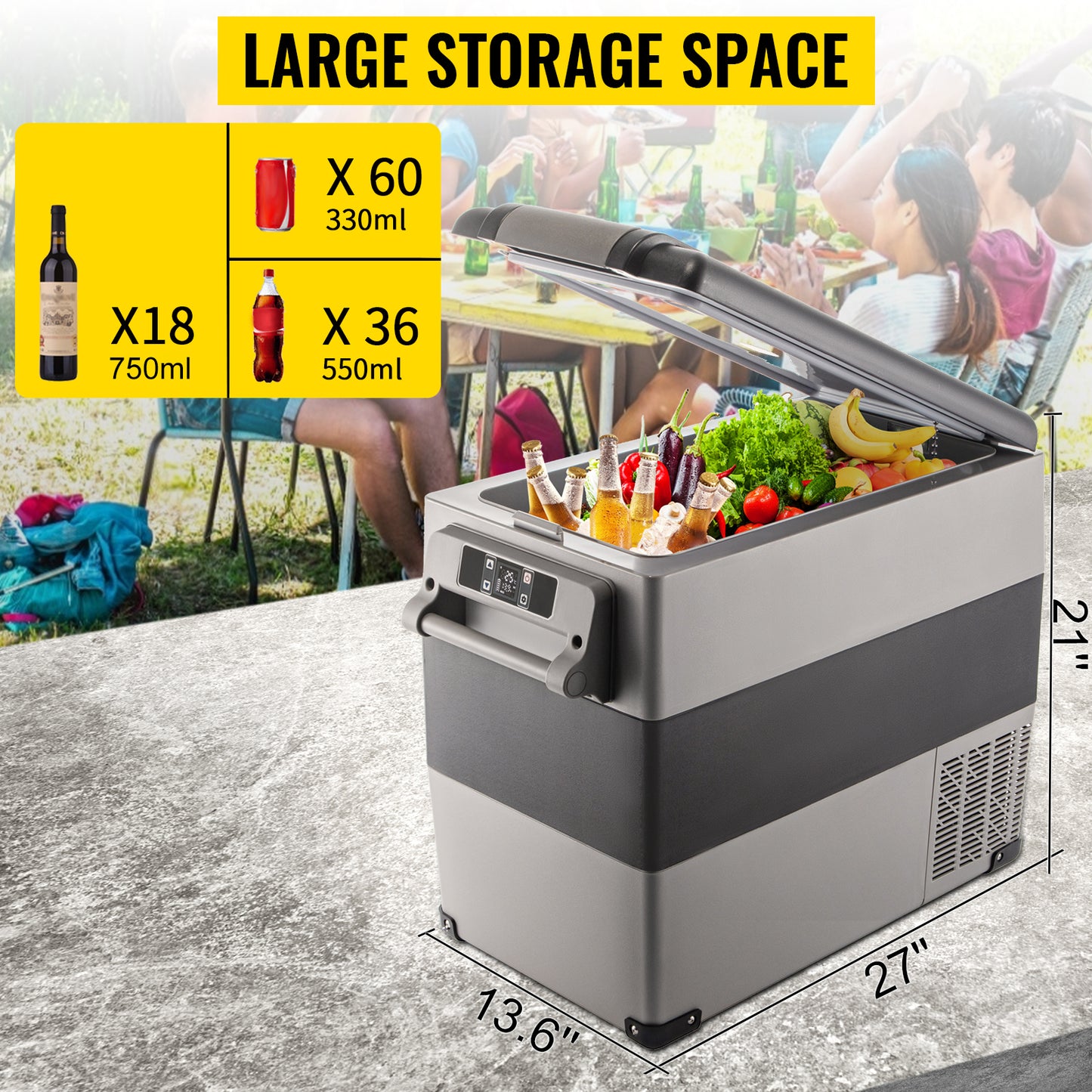 VEVOR 20L 22L 35L 45L 55L Auto-Kühlschrank Mini-Kühler Komprimier-Kühler 12/24V DC 110-240V Eisbox für Camping