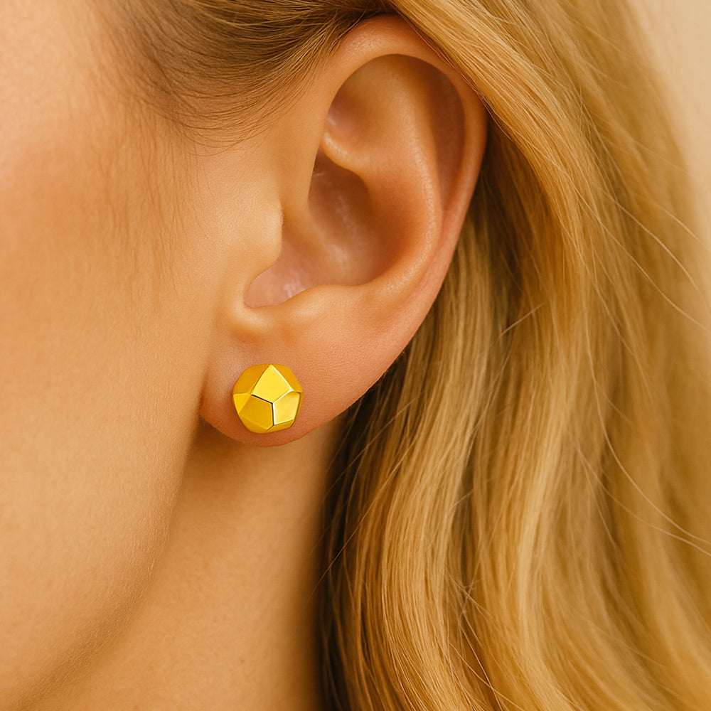 SilberLux Ohrstecker Quadratische Kugeln - Durchmesser 6 mm, 925er Silber