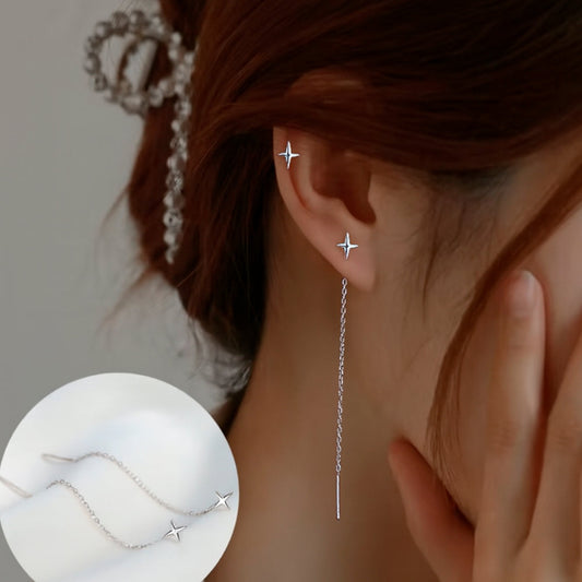 Cercei cu șurub din argint 925, Stea Căzătoare