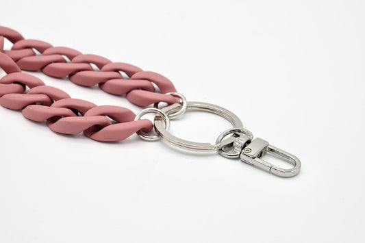 Schlüsselanhänger mit Karabiner "RUBBER EDITION" Altrosa