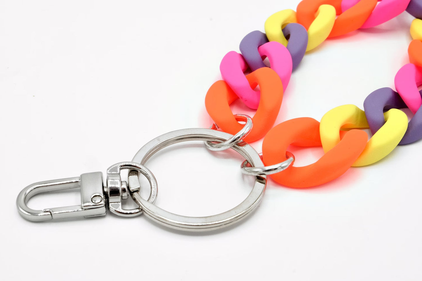 Schlüsselanhänger mit Karabiner "RUBBER EDITION" Neon Bunt