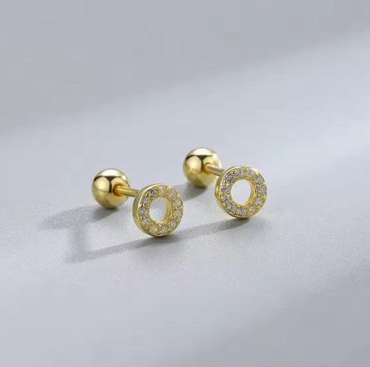 Cercei cu șurub din oțel inoxidabil, cercuri cu pietre, 5 mm