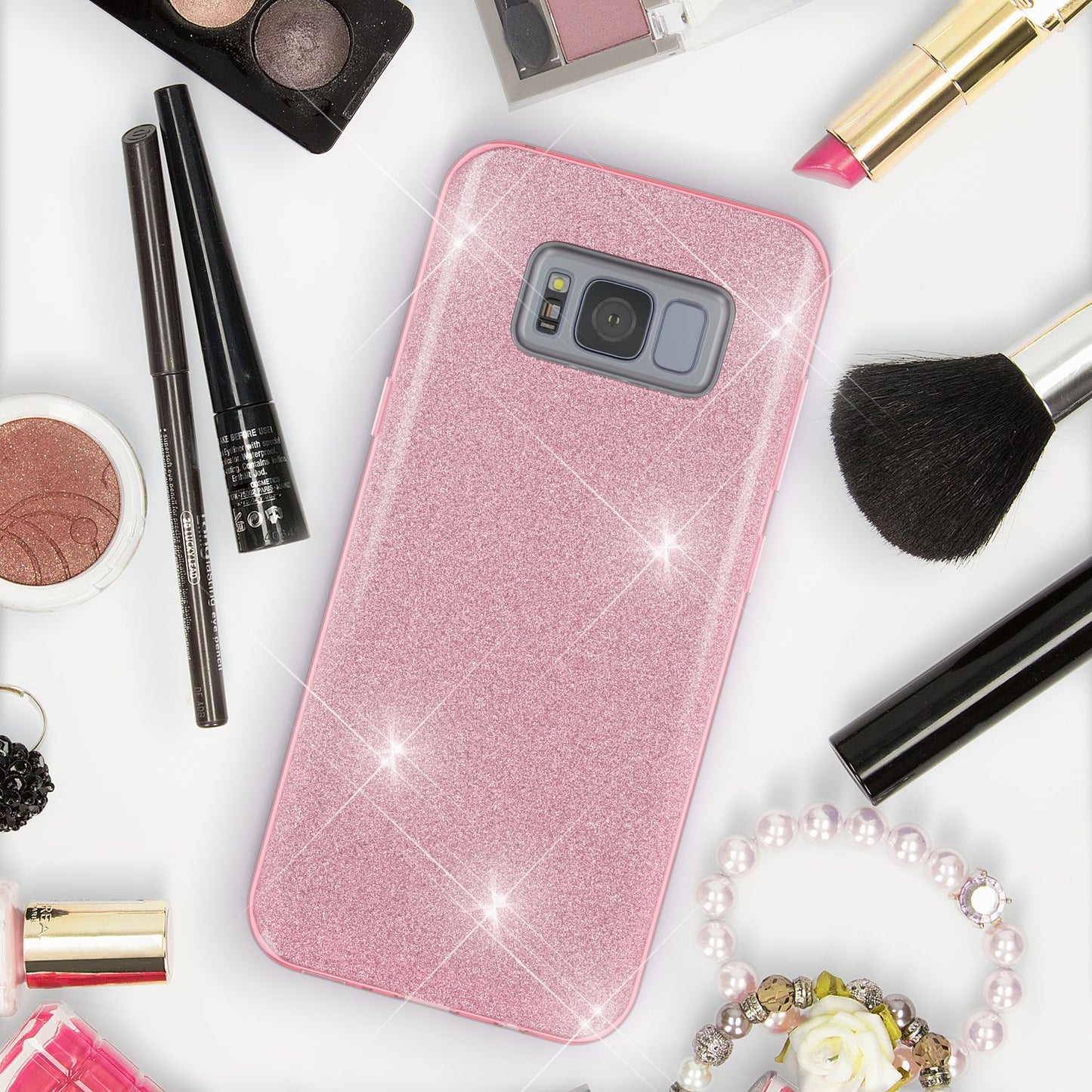 Samsung Galaxy S8 Plus Handy Hülle von NALIA, Glitzer Silikon Cover Case Schutz