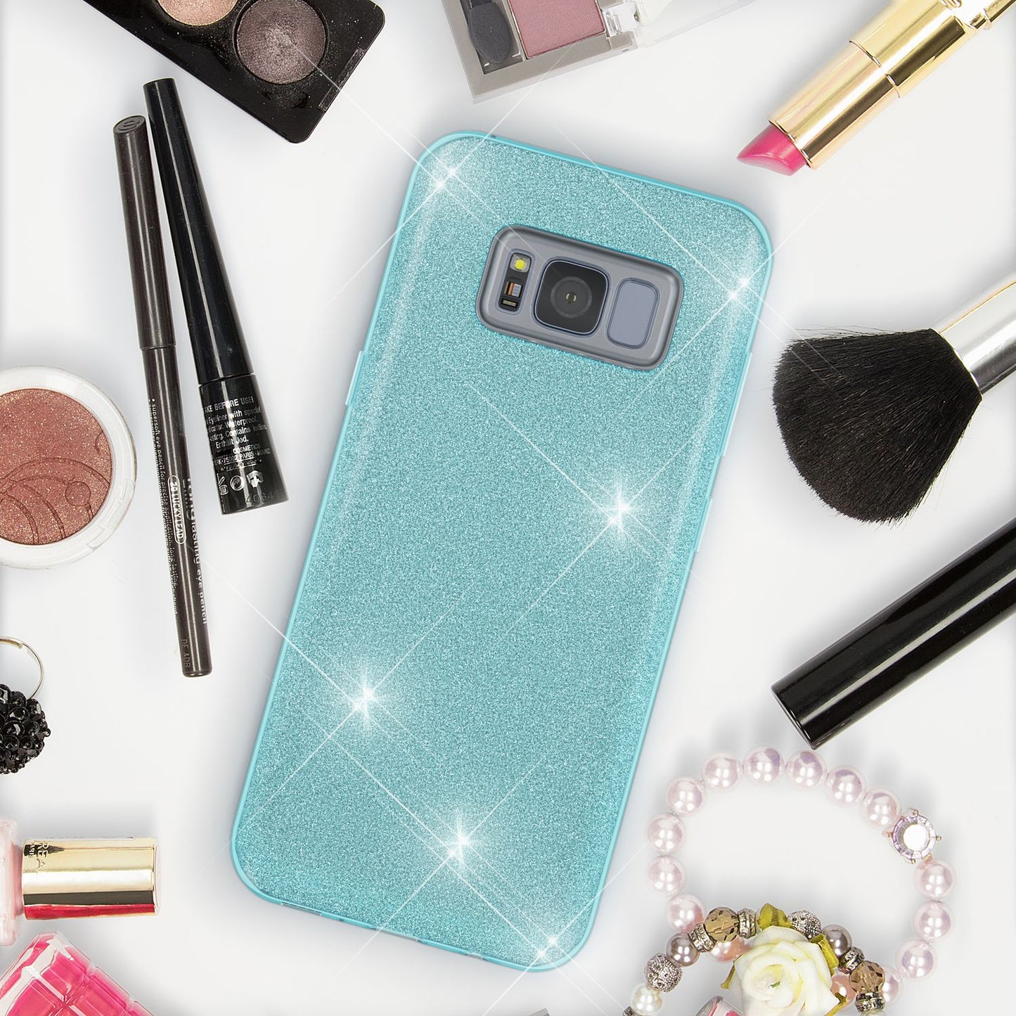 Samsung Galaxy S8 Plus Handy Hülle von NALIA, Glitzer Silikon Cover Case Schutz
