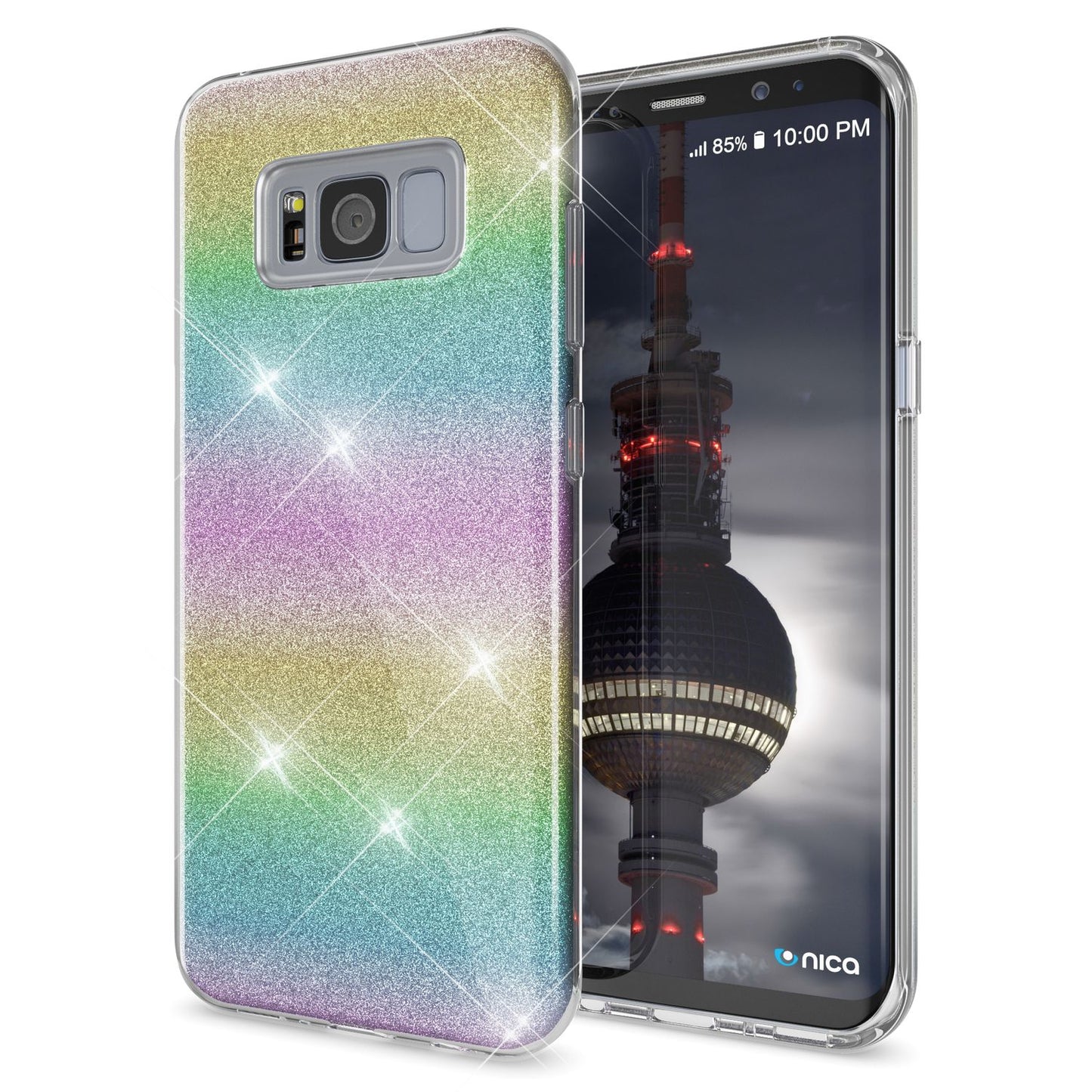 Samsung Galaxy S8 Hülle Handyhülle von NALIA, Glitzer Slim Case Cover Schutzhülle