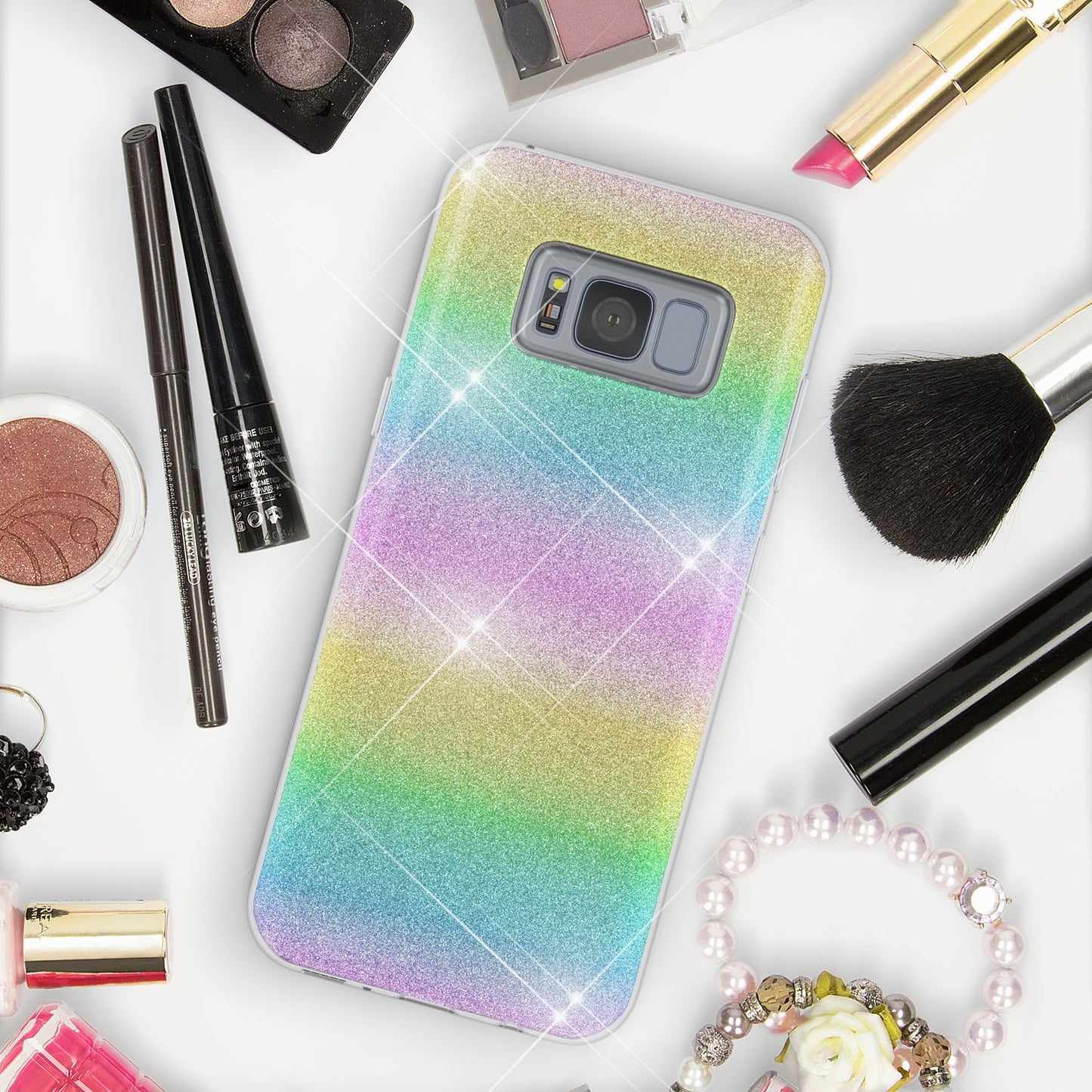 Samsung Galaxy S8 Plus Handy Hülle von NALIA, Glitzer Silikon Cover Case Schutz