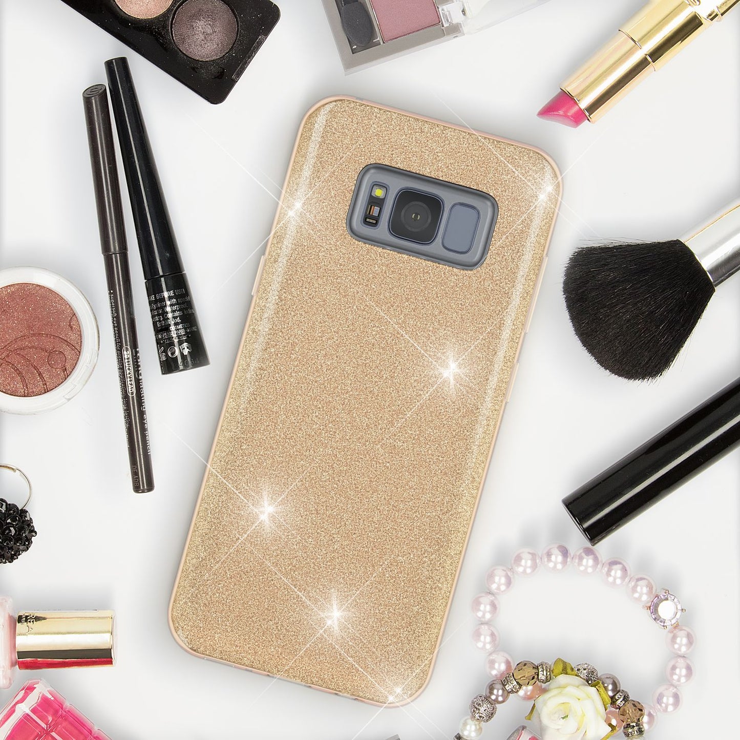 Samsung Galaxy S8 Plus Handy Hülle von NALIA, Glitzer Silikon Cover Case Schutz