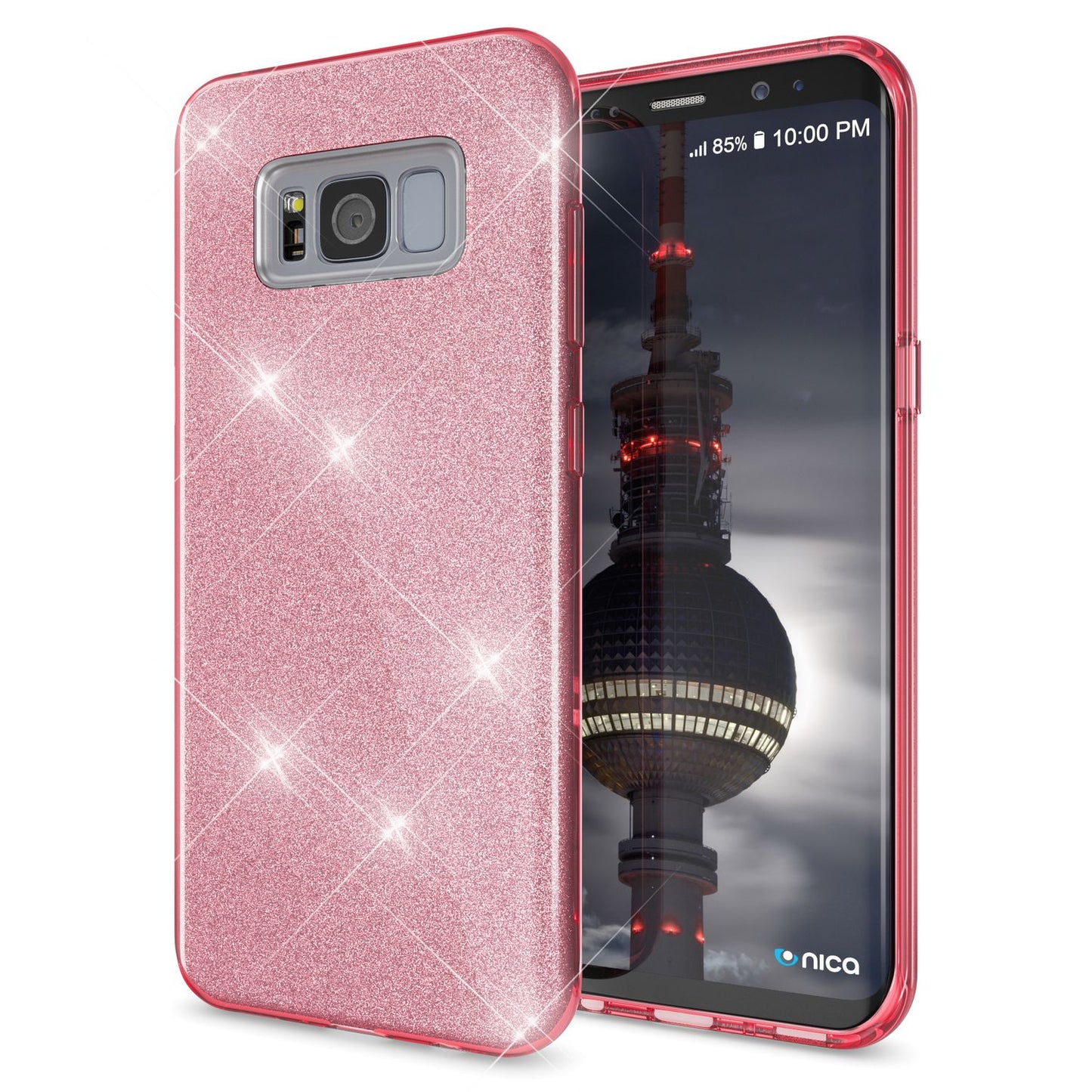 Samsung Galaxy S8 Plus Handy Hülle von NALIA, Glitzer Silikon Cover Case Schutz