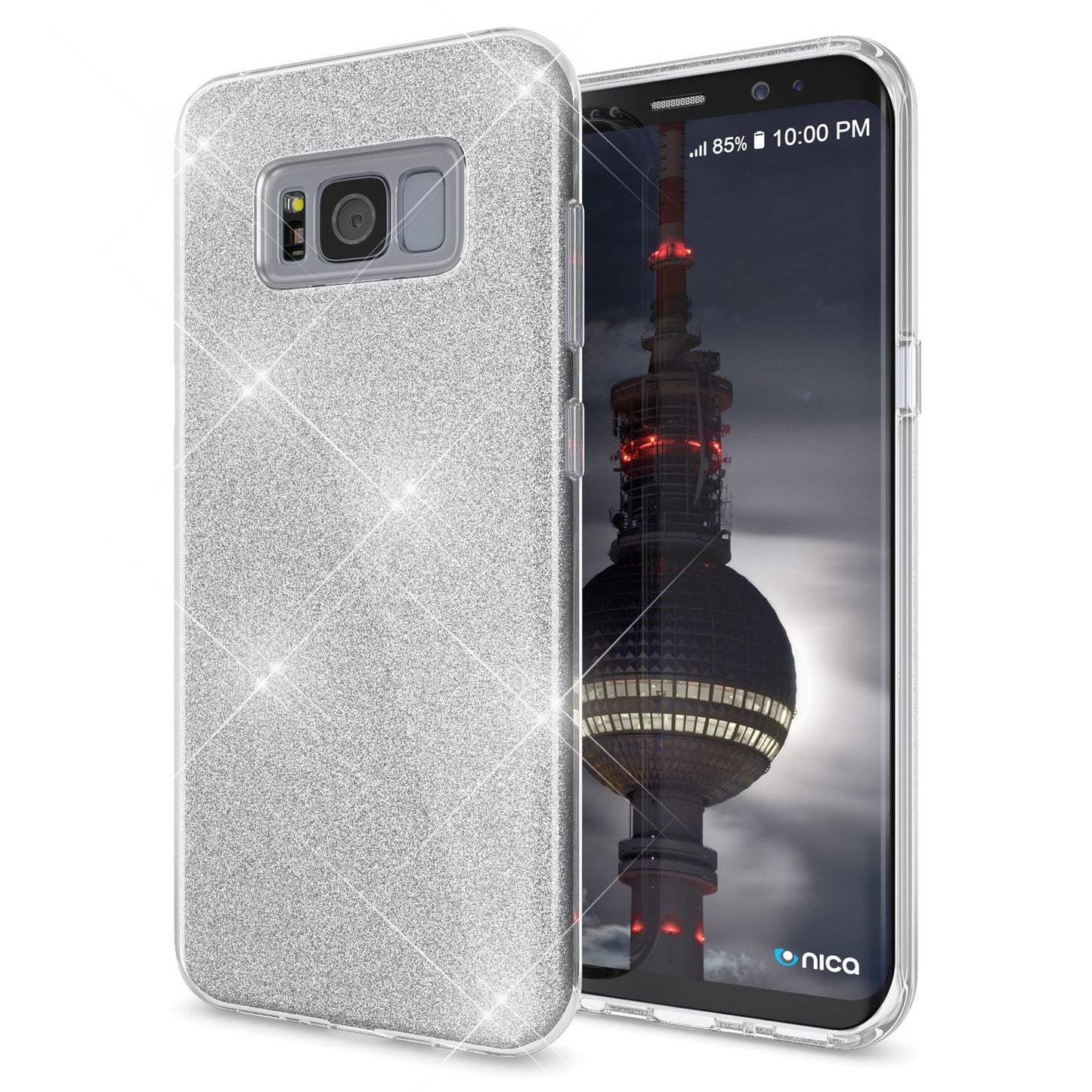 Samsung Galaxy S8 Hülle Handyhülle von NALIA, Glitzer Slim Case Cover Schutzhülle