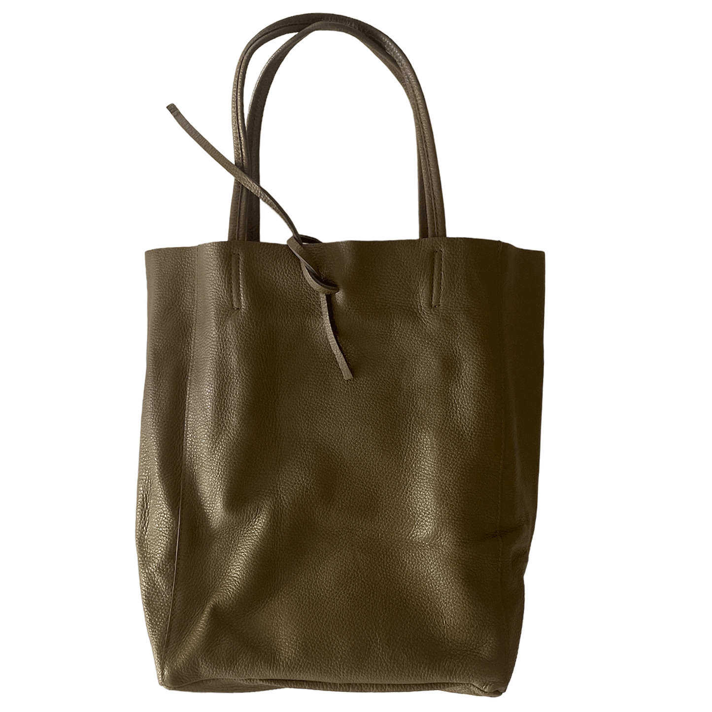Leder Shopper mit Innentasche Schlammfarben