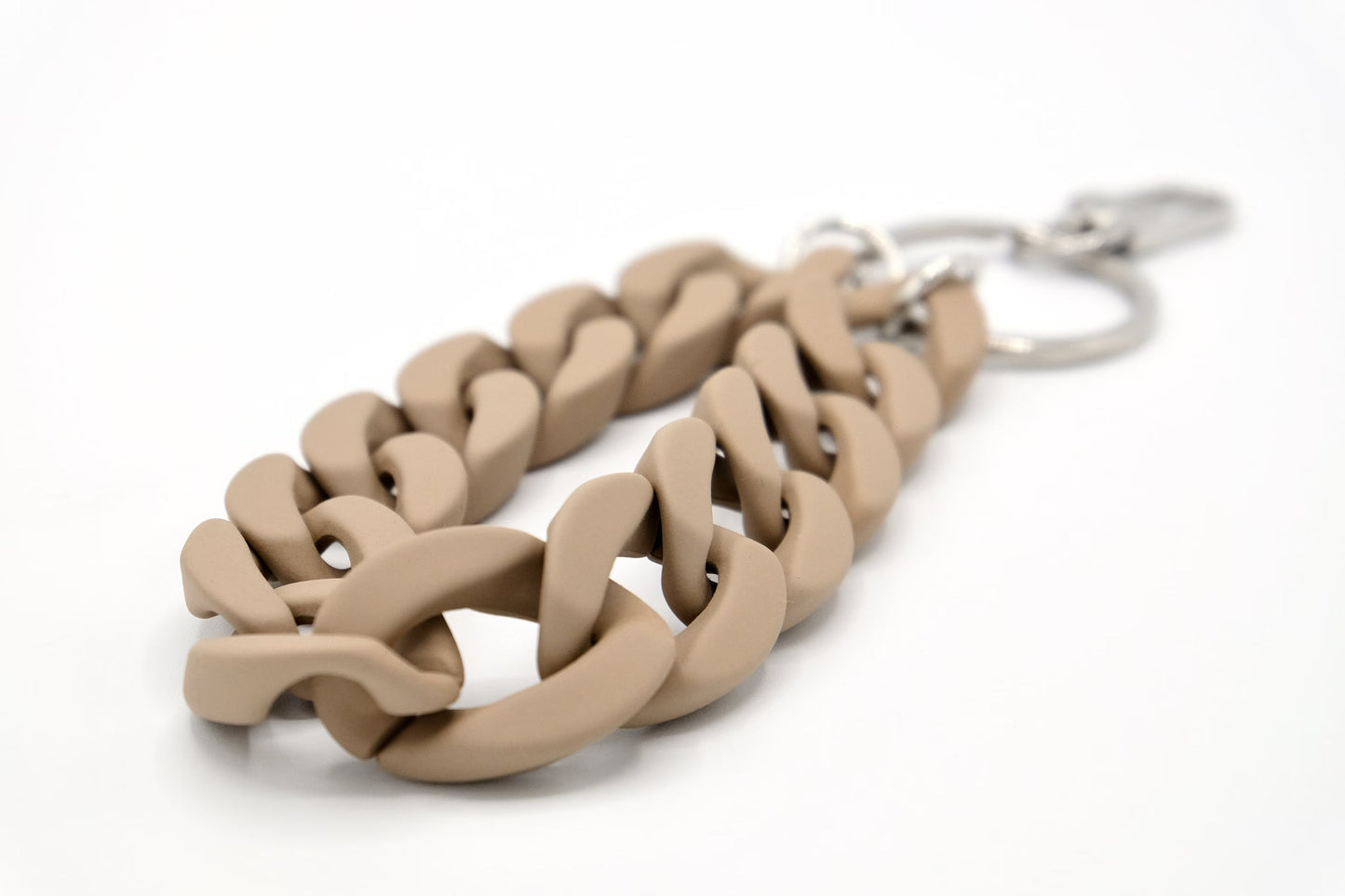 Schlüsselanhänger mit Karabiner "RUBBER EDITION" Beige