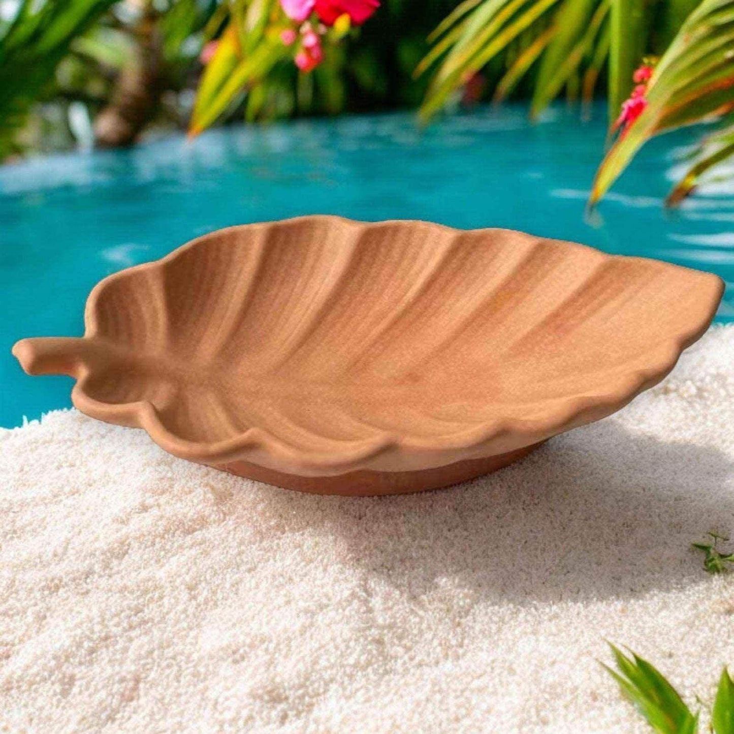 SteinKunstWerk Eichenblatt Schmuckschale Handgefertigt - Größe Ca 16 cm Metall