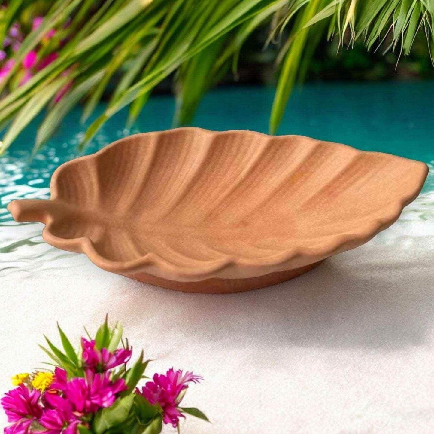 SteinKunstWerk Eichenblatt Schmuckschale Handgefertigt - Größe Ca 16 cm Metall