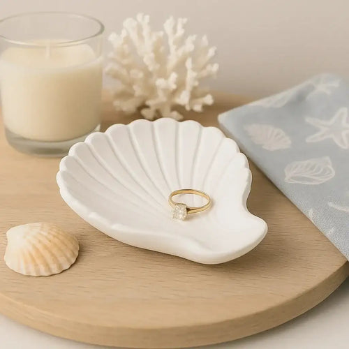 SteinKunstWerk Jakobsmuschel-Schale Handgefertigt - Größe 22x16 cm