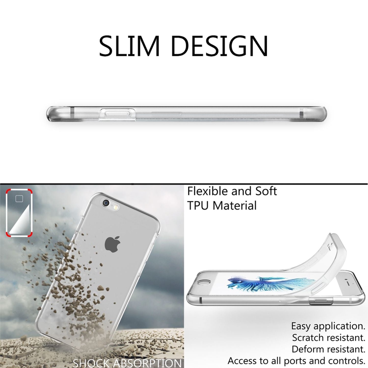 NALIA 360 Grad Handy Hülle für Apple iPhone 6 6S, Full Cover Silikon Bumper Case