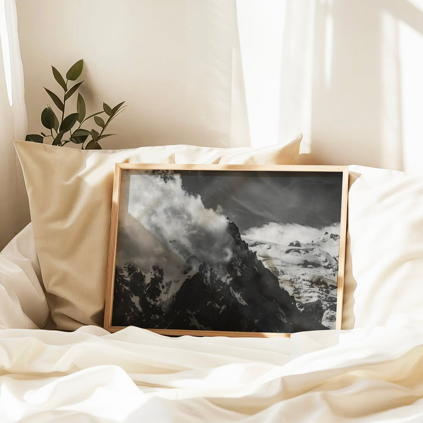 Aiguille Du Midi Schwarzweiß Druck - Größe Vielfältig FSC Ungerahmt