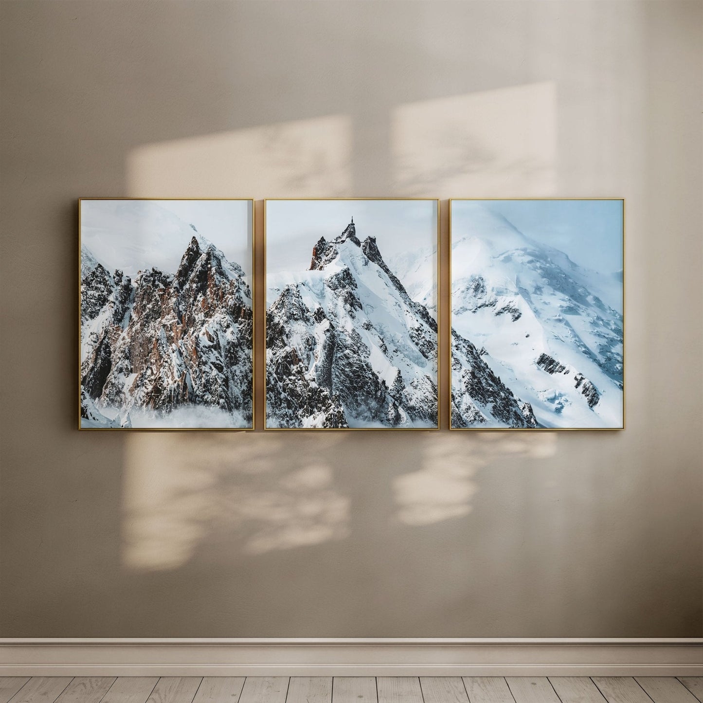 Aiguille Du Midi Triptych Winterdruck - Auflage 150 Größe 40x60 Cm