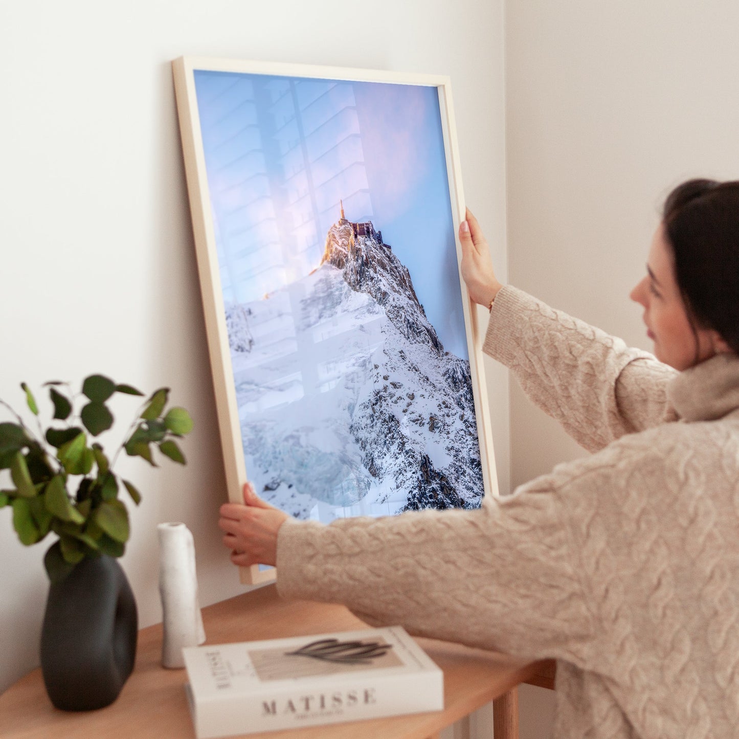 Aiguille Du Midi Wandbild Alpenpanorama - Größe A4, 200 G/m2 Papier