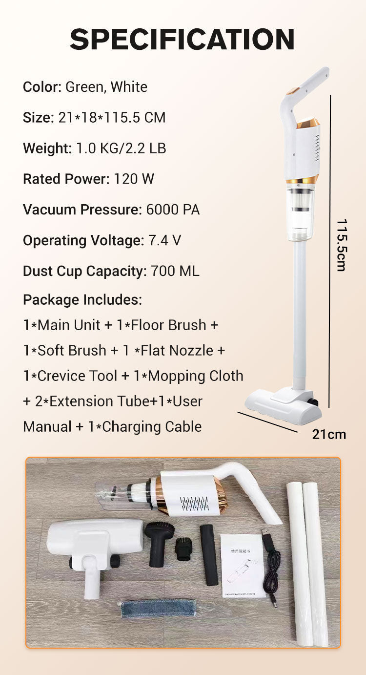 Multipurpose Cordless Vacuum Cleaner ForHousehold&Car High-Power Rechargeable Cleaning Machine Dry Wet Dual-use Portable Sweeper