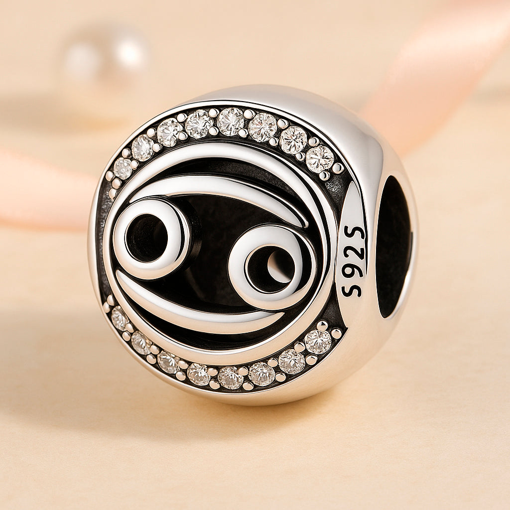 Brățară / pandantiv din argint 925, cu motiv zodiacal, sferă, 1,2 cm