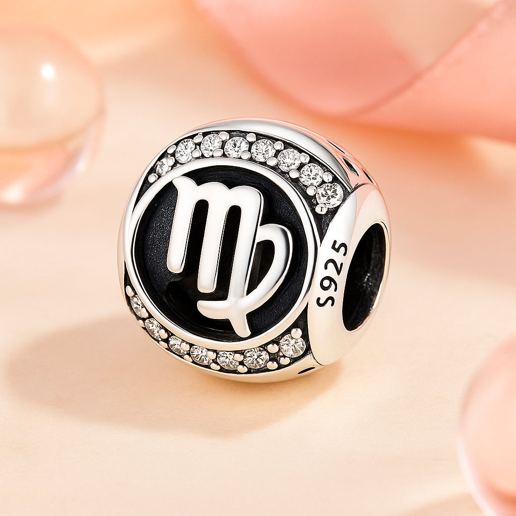 Brățară / pandantiv din argint 925, cu motiv zodiacal, sferă, 1,2 cm