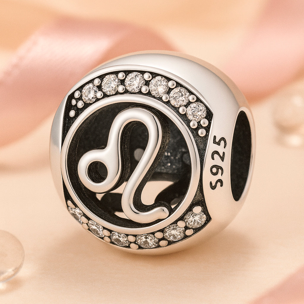 Brățară / pandantiv din argint 925, cu motiv zodiacal, sferă, 1,2 cm