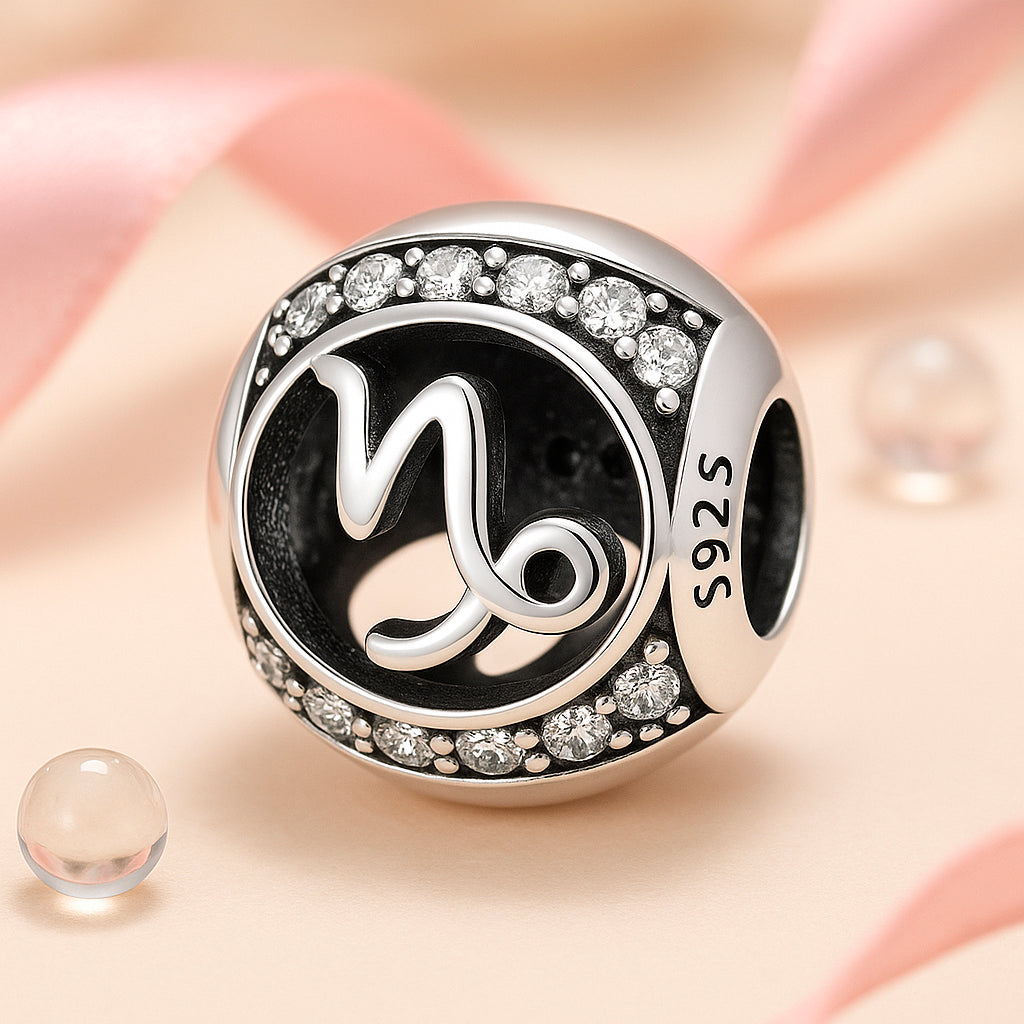 Brățară / pandantiv din argint 925, cu motiv zodiacal, sferă, 1,2 cm