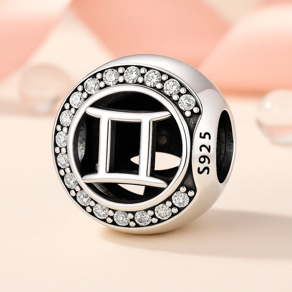 Brățară / pandantiv din argint 925, cu motiv zodiacal, sferă, 1,2 cm