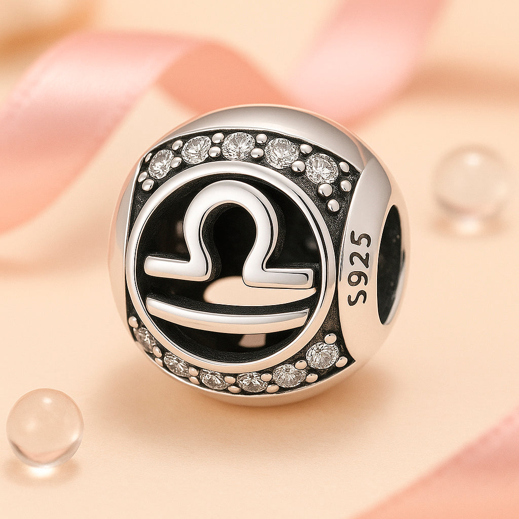 Brățară / pandantiv din argint 925, cu motiv zodiacal, sferă, 1,2 cm