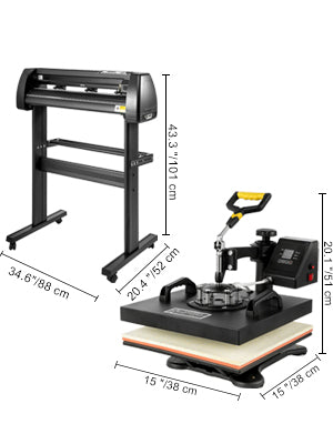 VEVOR Transferpresse 38x30cm 5 in 1 - Größe 38x30 cm, Leistung 1250 W by Golden Bridge Store