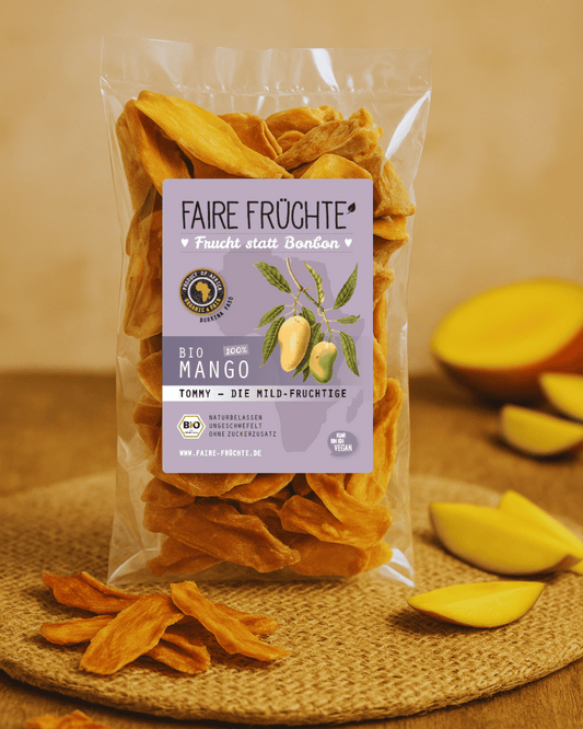 Tommy Fâșii de Mango cu Aromă Ușoară de Fructe - Organice 100 grame Fără Gluten Vegan Fără Aditivi
