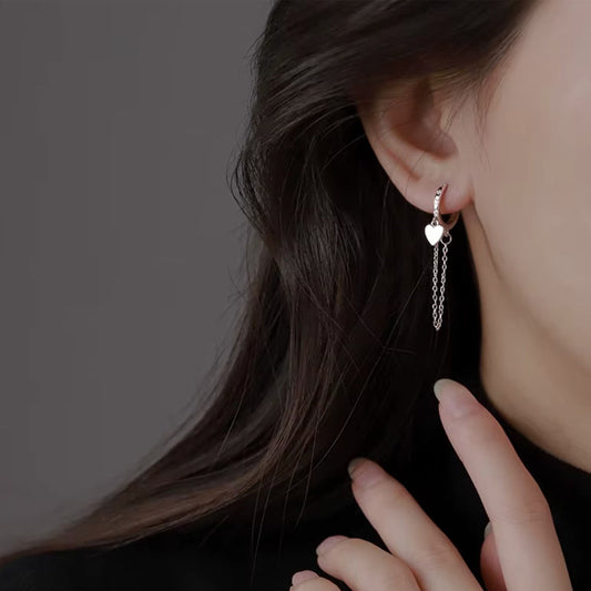 Cercei din argint 925, inimă captivantă cu zirconiu cubic