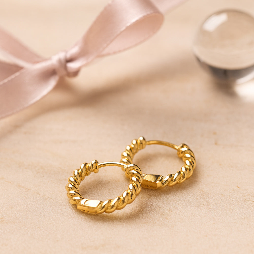 SterlingSilber Ohrringe Kordeloptik - Länge 2 cm Durchmesser 1,4 cm