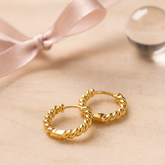 SterlingSilber Ohrringe Kordeloptik - Länge 2 cm Durchmesser 1,4 cm