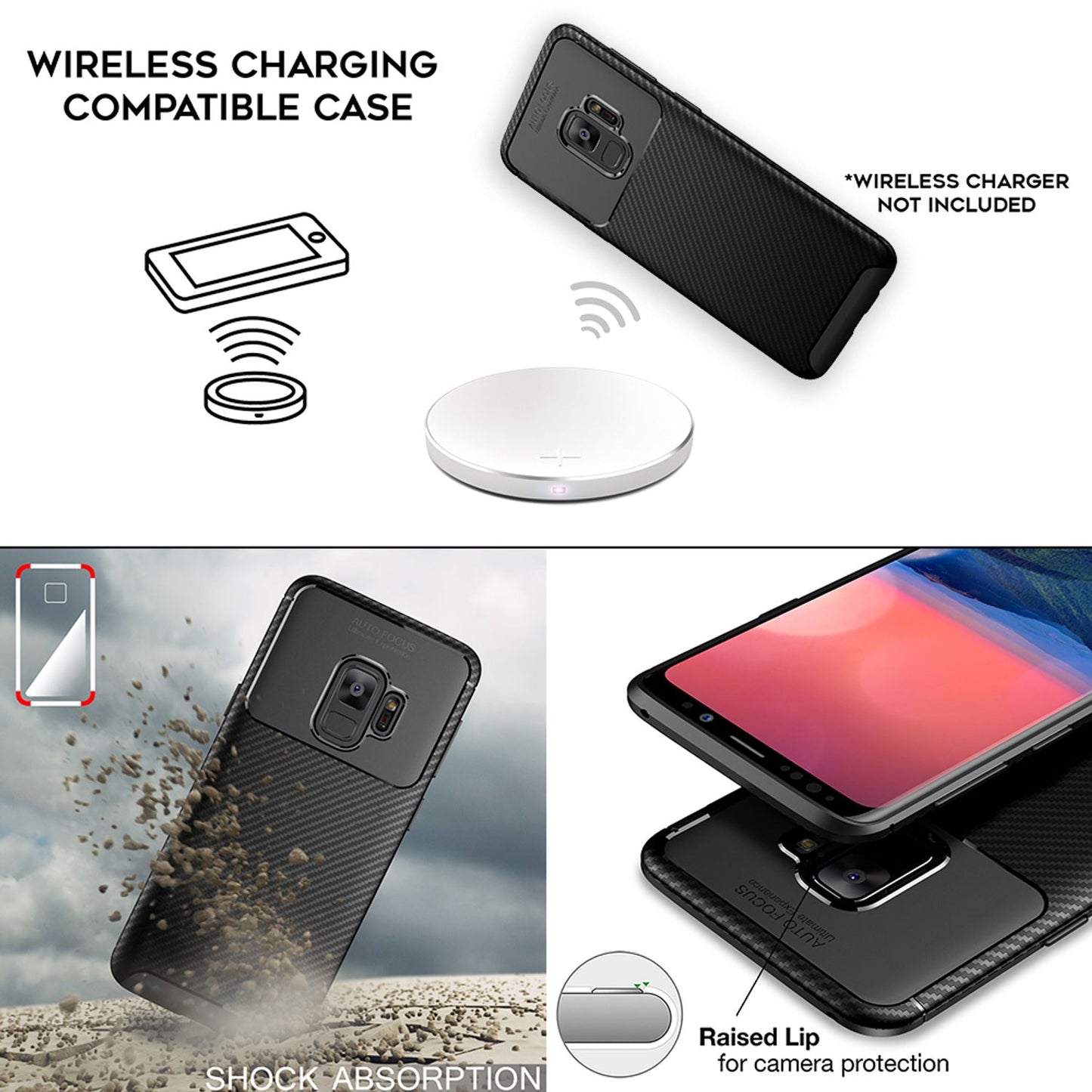 NALIA Hülle Galaxy S9 Ultra Slim Case - Passform Galaxy S9, Material TPU, Farbe Matt Schwarz