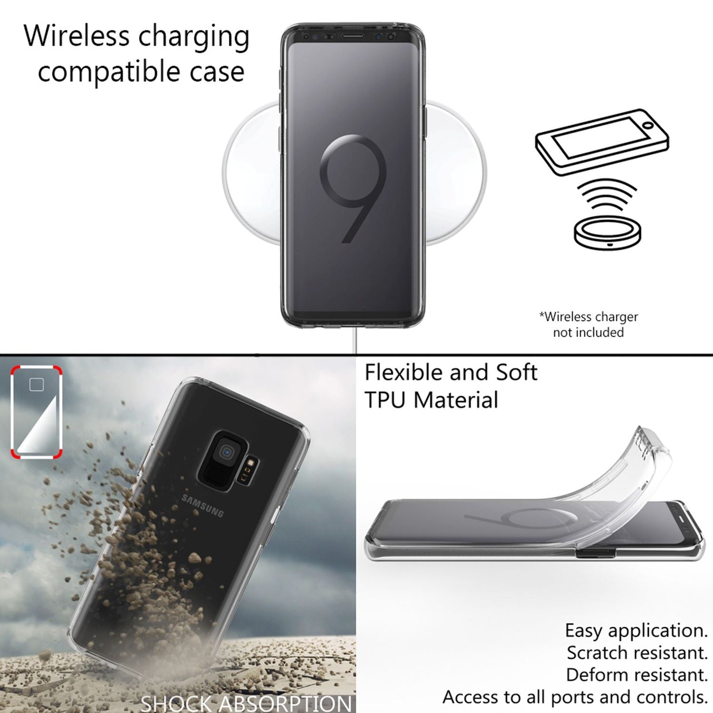 NALIA 360 Grad Handy Hülle für Samsung Galaxy S9, Full Cover Case Bumper Etui