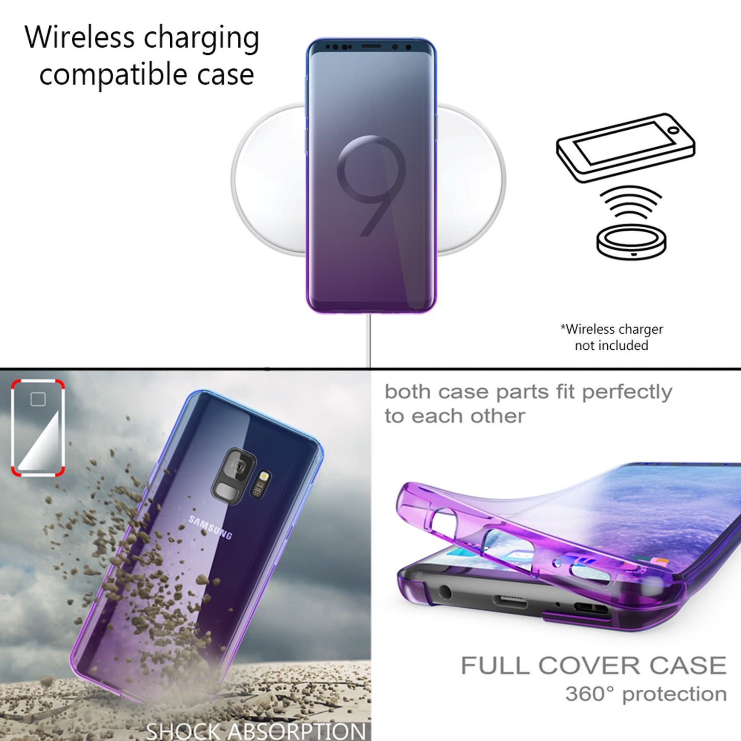 Samsung Galaxy S9 360 Grad Handy Hülle von NALIA Full Cover vorne & hinten Rundum
