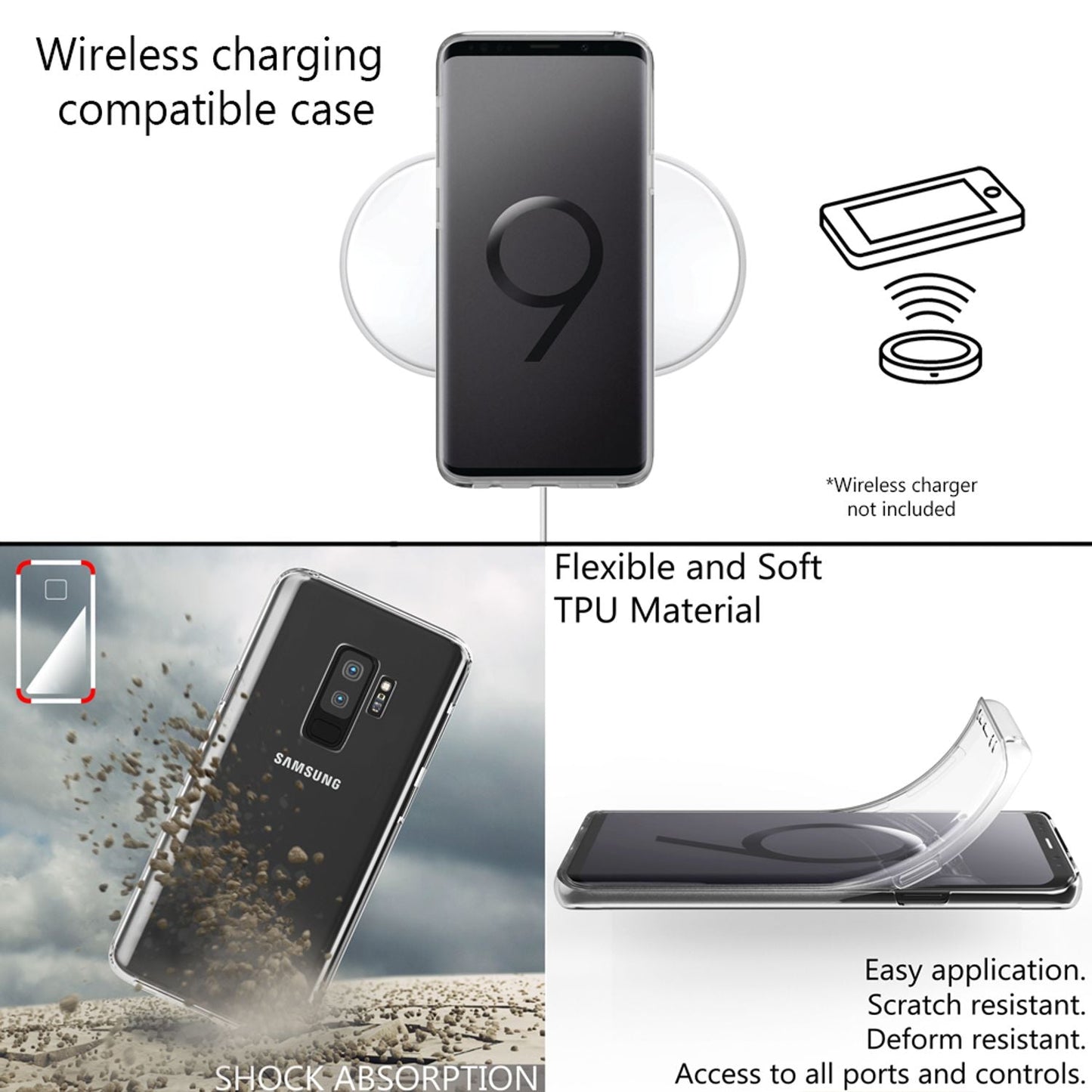 NALIA 360 Grad Handy Hülle für Samsung Galaxy S9 Plus, Full Cover Rundum Case